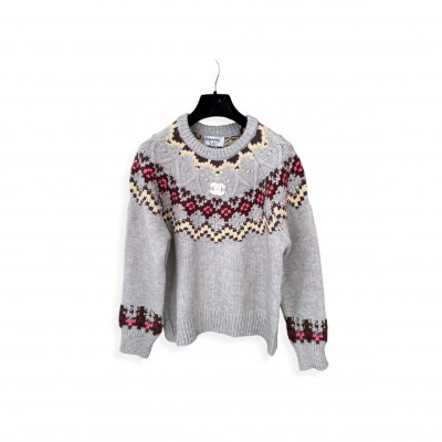 CHANEL FAIRISLE JUMPER WOMEN CASUAL LONG SLEEVE JUMPERS 